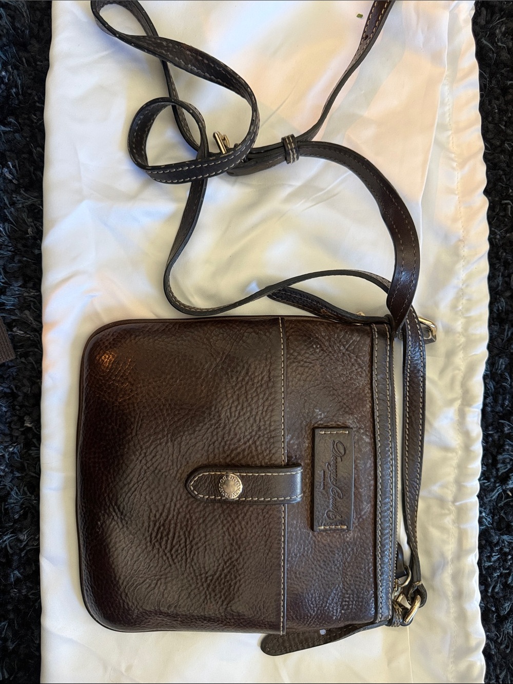 Dooney & Bourke Dark Brown Leather Crossbody Bag